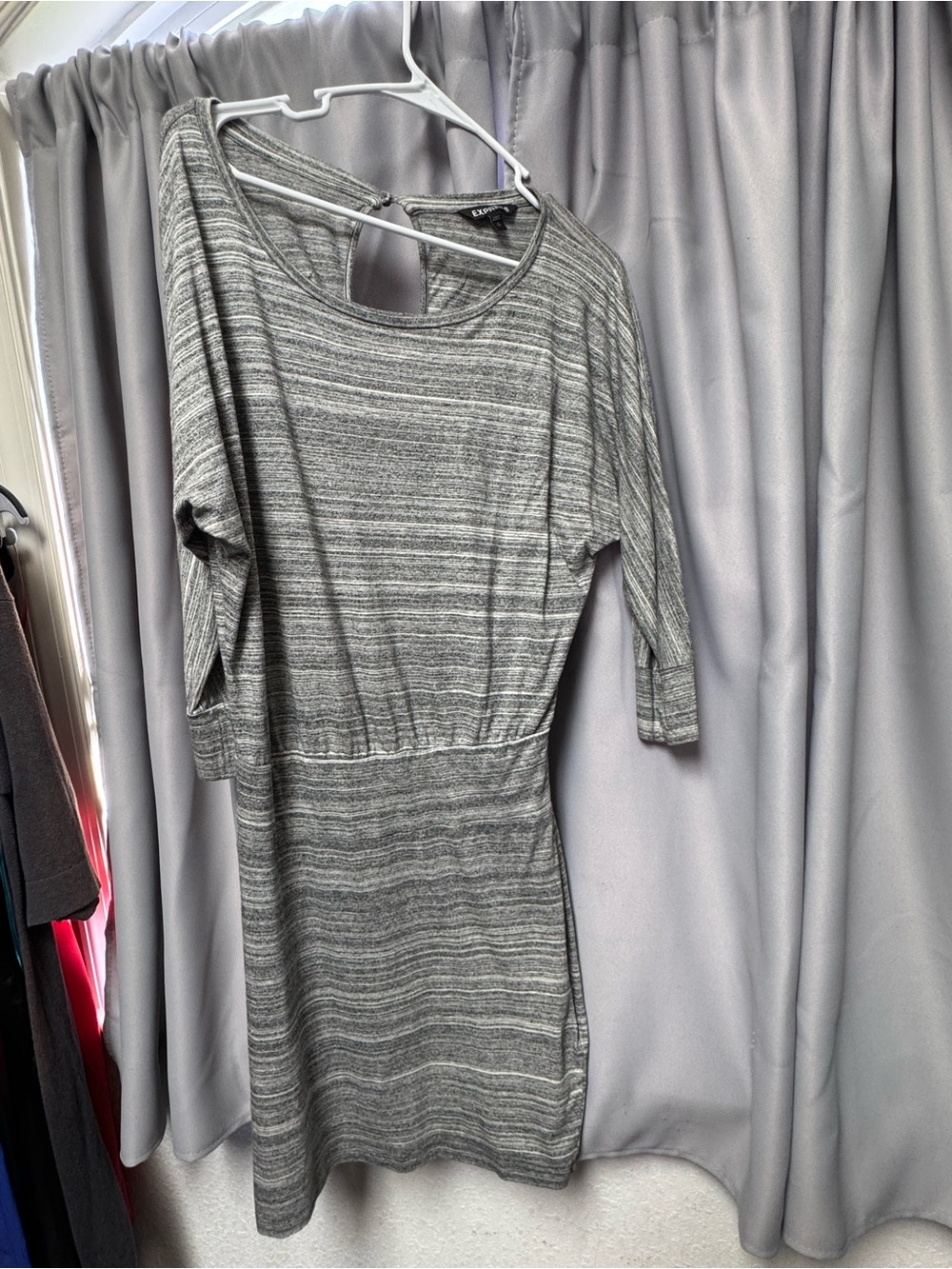 Grey Striped Casual Women’s Dress